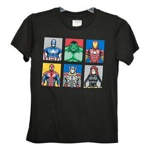 SALE!! 2 for $15 8-Bit Marvel Superhero Shirt Graphic‎ Tee Avengers Youth Large